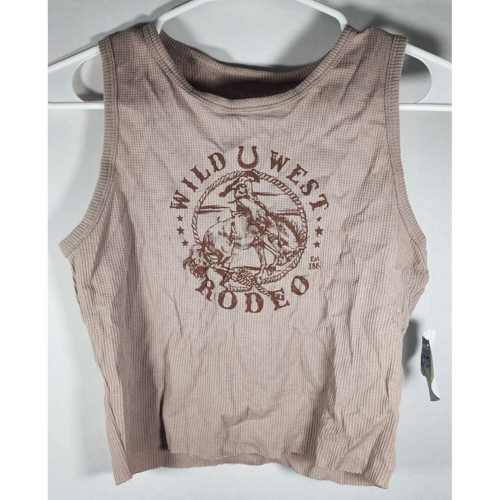 Homegirl Society Crop Top Muscle Shirt Rodeo Tan Women's Size XL